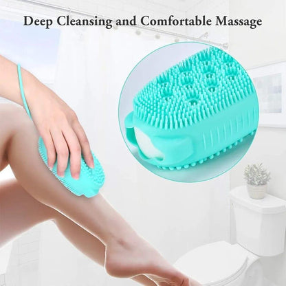 Turquoise Silicone Baby Bath Brush for Kids