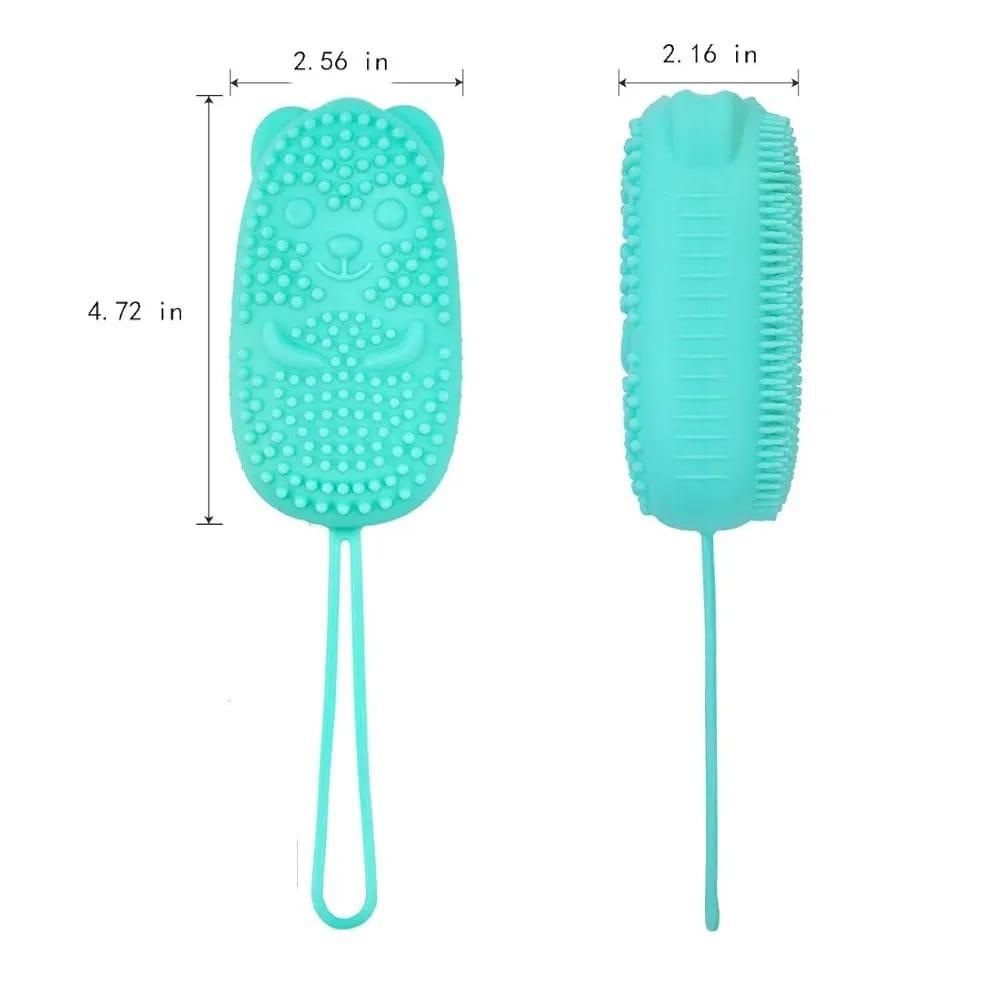 Turquoise Silicone Baby Bath Brush for Kids