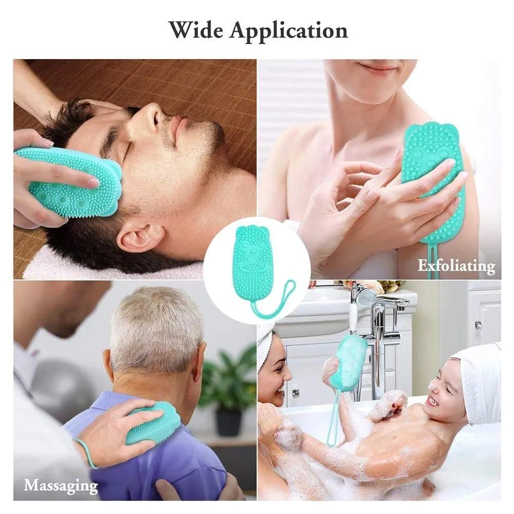 Turquoise Silicone Baby Bath Brush for Kids