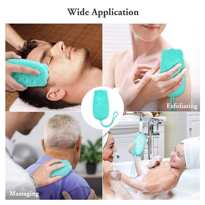 Turquoise Silicone Baby Bath Brush for Kids