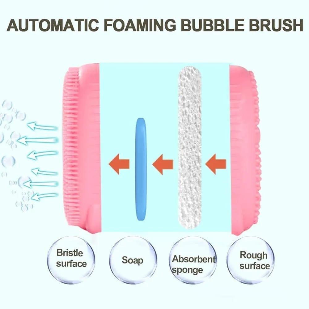 Turquoise Silicone Baby Bath Brush for Kids