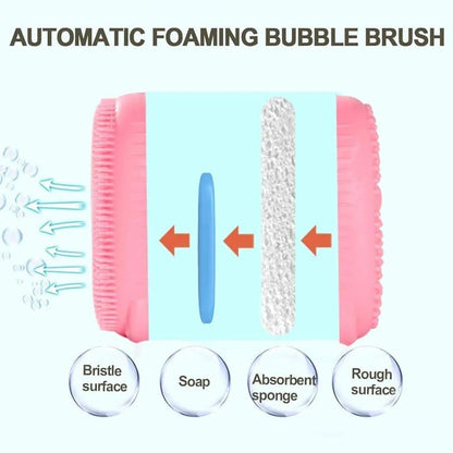 Turquoise Silicone Baby Bath Brush for Kids
