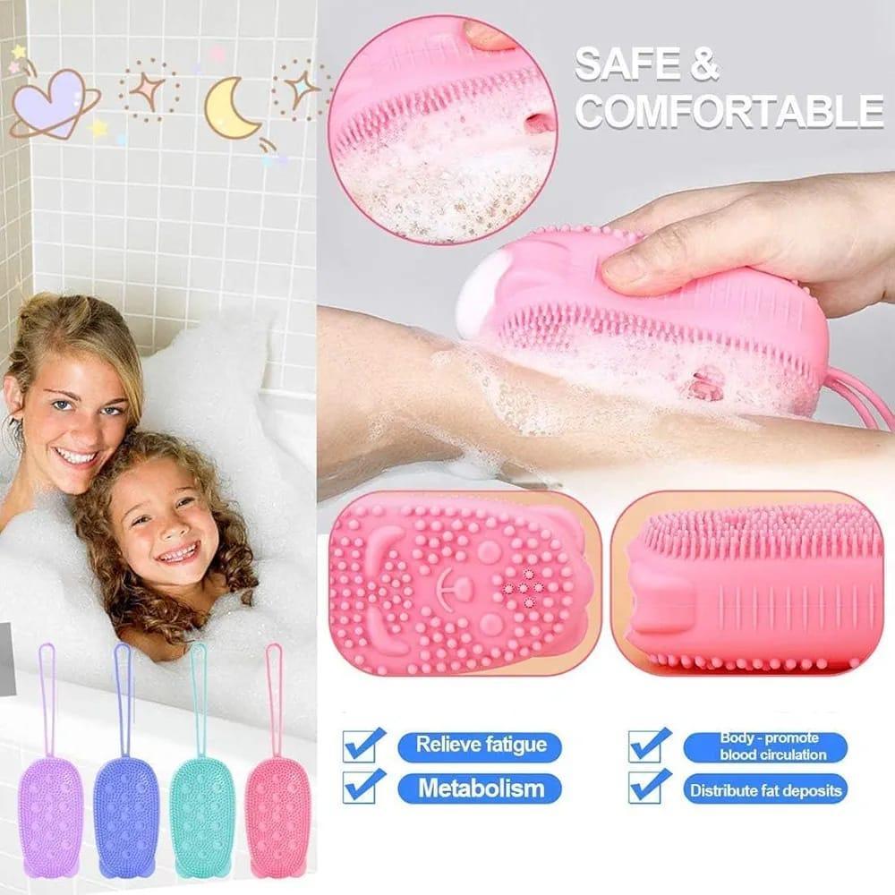 Turquoise Silicone Baby Bath Brush for Kids