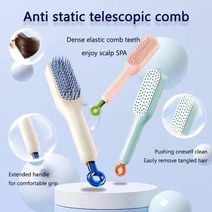 Self-Cleaning Hair Brush for Tangle-Free Grooming