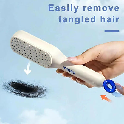Self-Cleaning Hair Brush for Tangle-Free Grooming