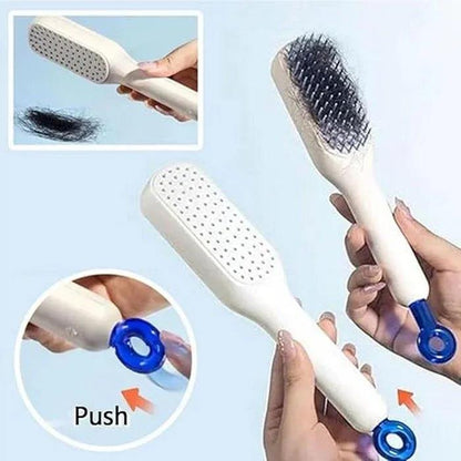 Self-Cleaning Hair Brush for Tangle-Free Grooming