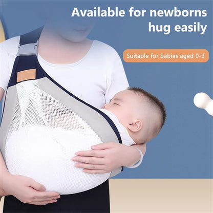 Baby Carrier, Ergonomic Baby Strap one Shoulder Labor-Saving Polyester Baby Half Wrapped Sling (Random Color)