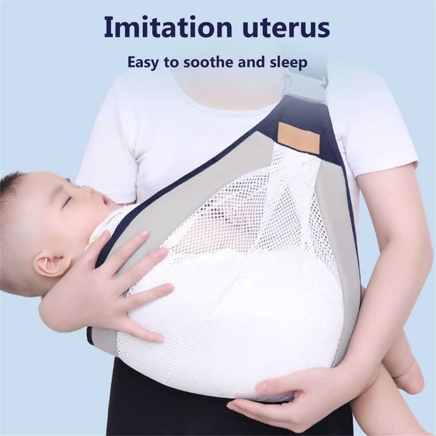 Baby Carrier, Ergonomic Baby Strap one Shoulder Labor-Saving Polyester Baby Half Wrapped Sling (Random Color)