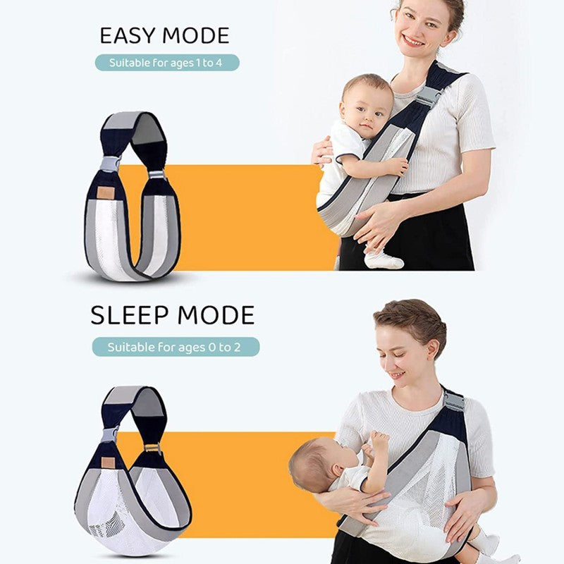 Baby Carrier, Ergonomic Baby Strap one Shoulder Labor-Saving Polyester Baby Half Wrapped Sling (Random Color)