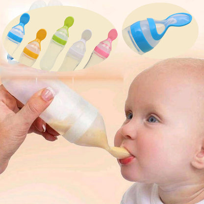 Baby Spoon Feeder | 90ml Silicone Feeding Bottle with Spoon | Infant & Toddler Food Supplement Bottle Rs 222