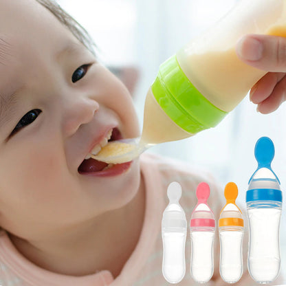 Baby Spoon Feeder | 90ml Silicone Feeding Bottle with Spoon | Infant & Toddler Food Supplement Bottle Rs 222