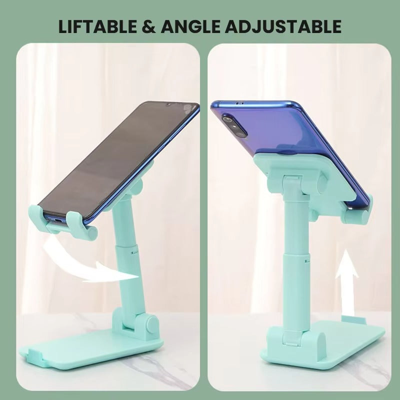 Adjustable Desktop Phone Holder Stand – Universal Mobile Stand with Angle & Height Adjustment | Foldable Anti-Slip Cell Phone Holder for All Smartphones