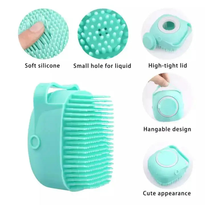 Turquoise Silicone Baby Bath Brush for Kids