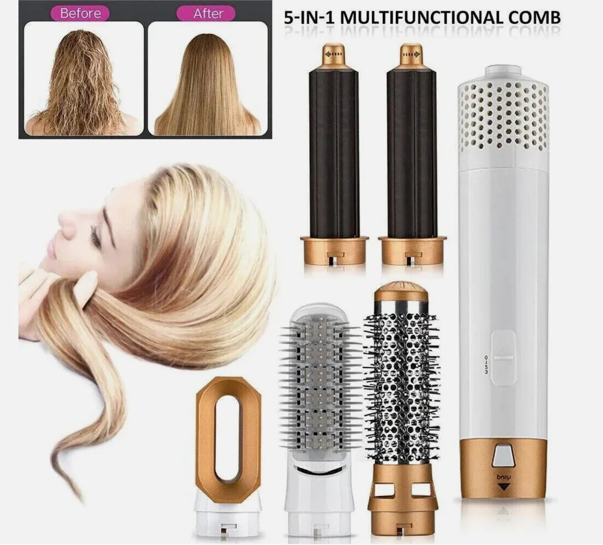 Hair Dryer Brush with Anti-Scald & 30s Heat