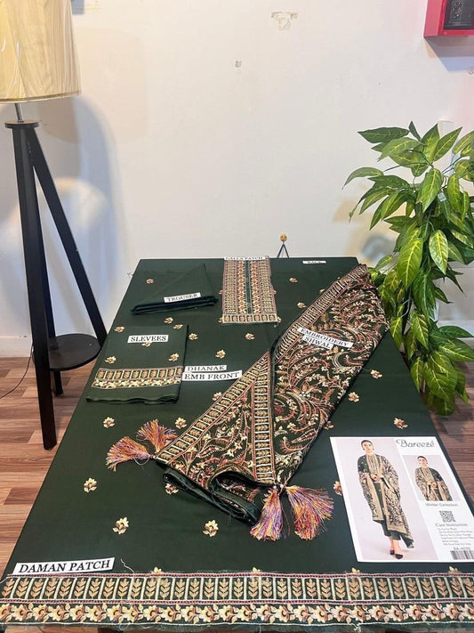 Bareeza  Embroidered 3pc Dhanak