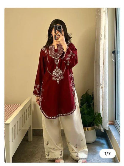 Embroidered Silk 2-Piece