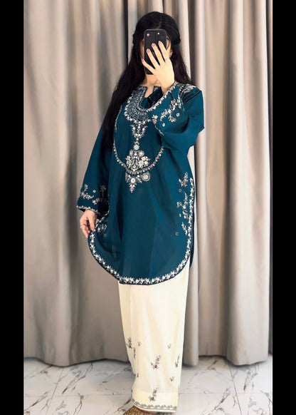 Embroidered Silk 2-Piece