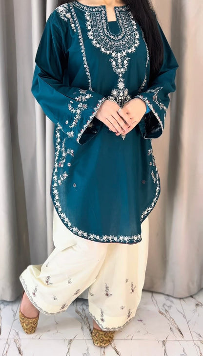 Embroidered Silk 2-Piece