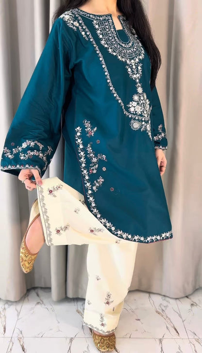 Embroidered Silk 2-Piece