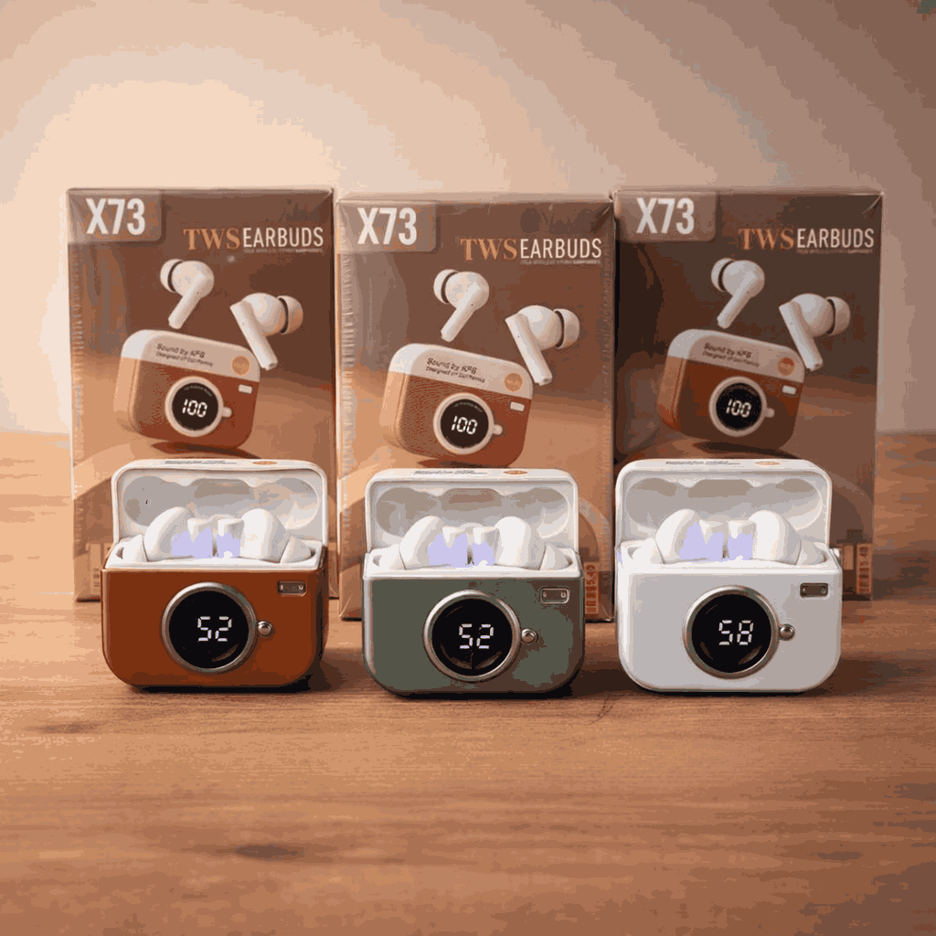 X73 TWS Wireless Earbuds Game Box Edition – True Wireless Stereo Earphones with Retro Retro Console Styling and LED Digital Battery Percentage Display - Random Color Rs 1,179
