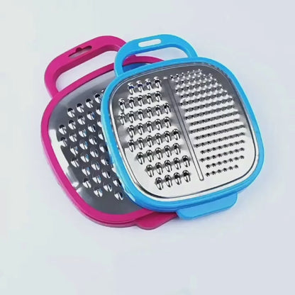 3-in-1 Cheese Grater with Storage Container, 3 Blades, Non-Stick Coating, Fruit & Vegetable Slicer Peeler-1Pc